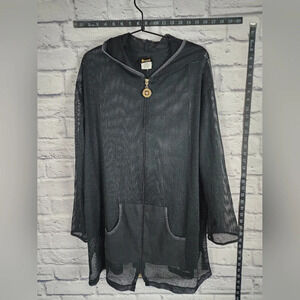 Dotti mesh hooded casual jacket for summer or swimwear cover Size X-Large